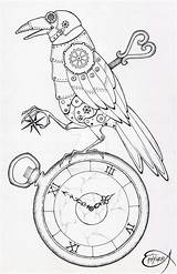 Steampunk Drawing Line Shell Examples Coloring Drawings Clock Tattoo Clockwork Dessin Raven Coloriage Pages Turtle Google Deviantart Animal Animals Raabe sketch template