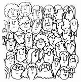 People Coloring Pages Community Group Crowd Faces Kids Book Printable Color Getcolorings Clipart Drawing Students Print Sketch sketch template
