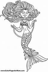 Coloring Pages Adult Mermaid Adults Mermaids Colorpagesformom Books Printable Color Colouring Book Sheets Print sketch template
