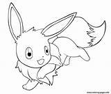 Pokemon Coloring Eevee Cute Pages Printable Print Color sketch template