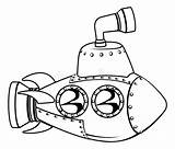 Fumetto Sottomarino Monocromatico sketch template