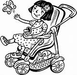 Stroller Disegno Passeggino Bambina Coloringonly sketch template