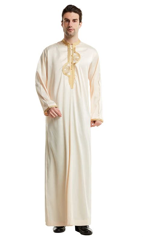buy gladthink mens muslim arab men thobe thawb caftan long sleeves