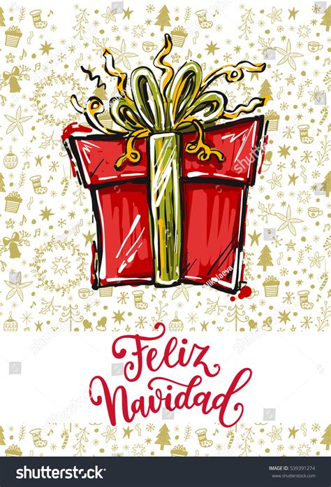 feliz navidad holidays greeting card spanish stock vector  shutterstock