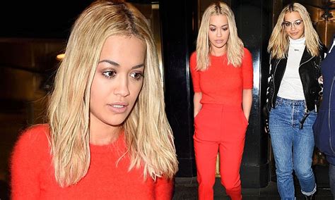 rita ora flaunts her toned figure in sexy red ensemble daily mail online
