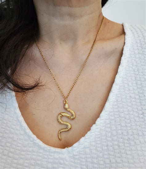 gold filled snake pendant necklace gold filled snake etsy australia