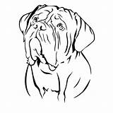 Dog Bordeaux Mastiff Dogue French Coloring Dessin Chien Pages Drawing Embroidery Myla Designs Line Bulldog Drawings Portrait English Set sketch template
