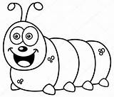 Caterpillar Coloring Pages Smiling Stock Illustration Color Depositphotos Print sketch template