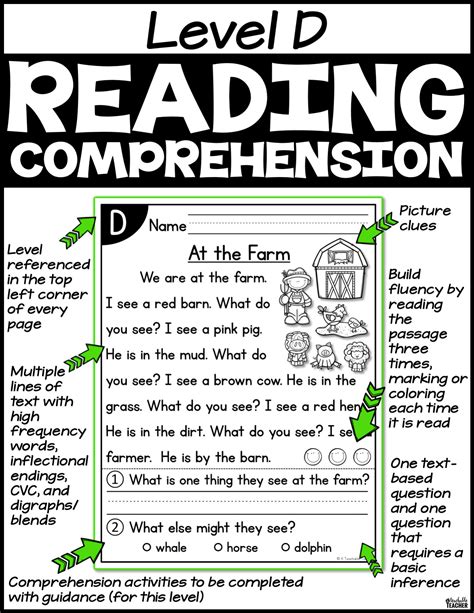 level  reading comprehension passages  questions  teachable teacher