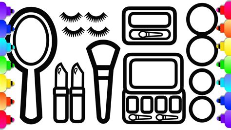 glitter makeup set coloring  drawing makeup coloring page