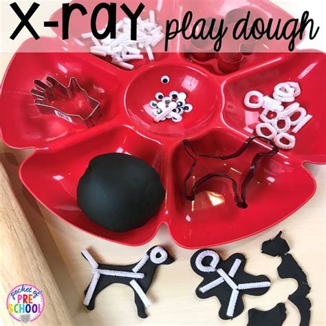 ray play dough tray community helper themed activities  centers