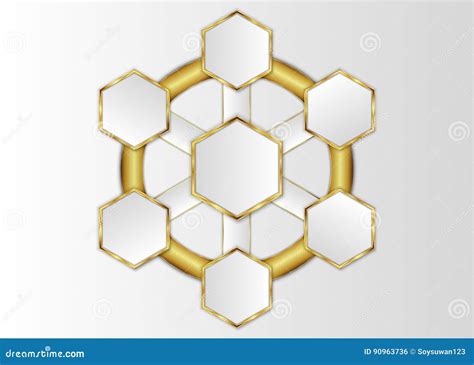 hexagon template hexagon label stock vector illustration  success