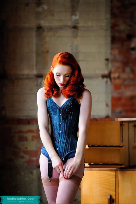 This Beautiful Redhead Is Sexy In Her Corset Redhead Next Door Photo