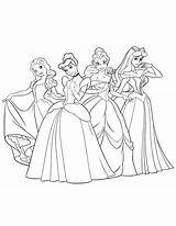 Coloring Disney Princess Princesses Pages Printable Book Aurora Print Books Colouring Clipart Belle Cartoon Drawings Sheets Beautiful Baby Characters Colors sketch template