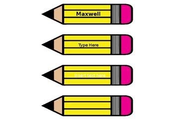 editable pencil labels  missclaire teachers pay teachers