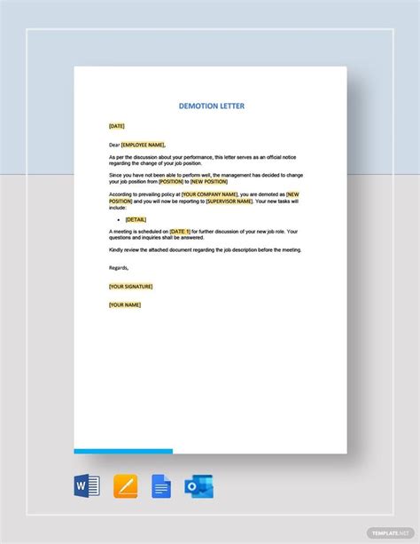 demotion letter template personal reference letter professional