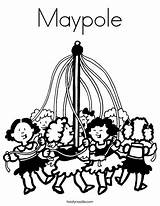 Maypole Coloring May Pages Worksheet Twistynoodle Favorites Login Add Noodle Change Style sketch template