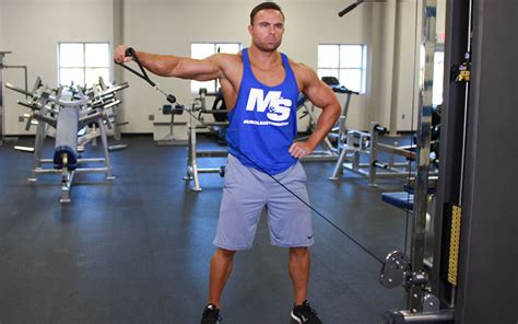 single arm cable lateral raise crossbody video exercise