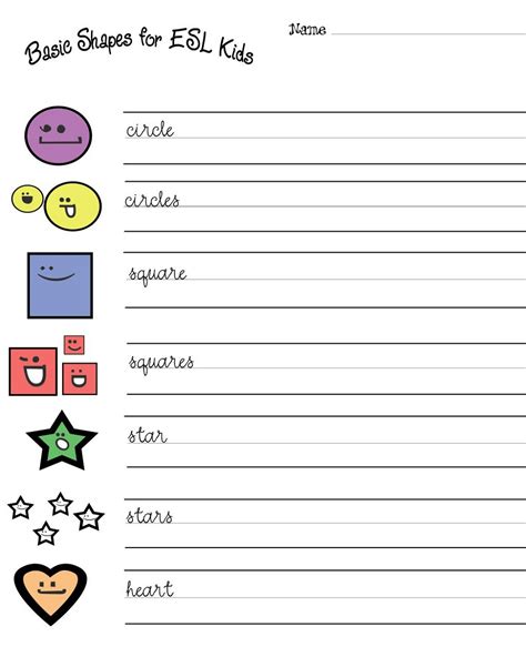 esl worksheets  kids learning printable