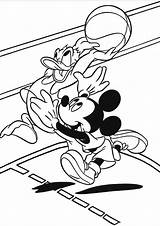 Basketball Coloring Playing Pages Donald Mickey Printable Print sketch template
