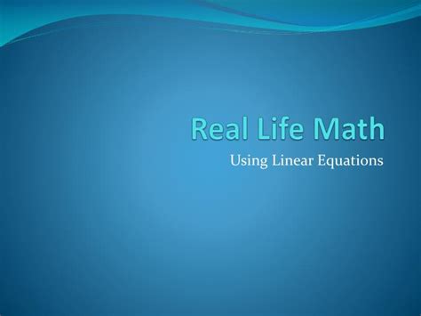 real life math powerpoint    id
