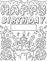 Coloring Birthday Happy Color Crayola Printable Pages Sign Colouring Sheets Print Kids Cute A4 sketch template