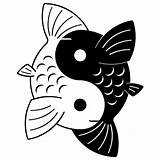 Yin Koi Ying Pisces Meaning Dessin Glass Fisch Wisdom Ikan Aufkleber Kreative Stained Dekorative Tekeningen Yjzt Coole Yinyang Coche Etiquetas sketch template