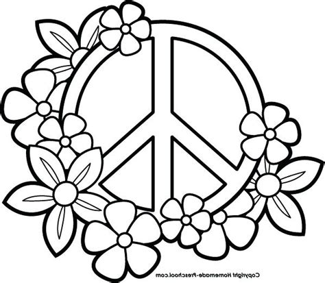 Heart Peace Sign Coloring Pages At Free