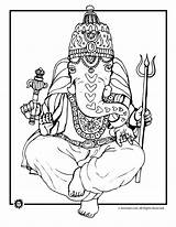 Elephant Coloring Ganesha Indian sketch template