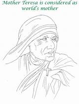 Mother Coloring Teresa Printable Drawing Pages Color Potrait Getcolorings Getdrawings Template sketch template