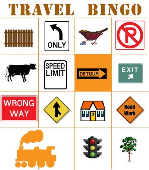 planning  road trip    bingo printable  entertain