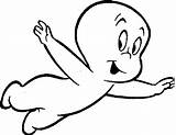Casper Coloring Pages Ghost Friendly Cartoon Ghosts Printable Animated Print sketch template