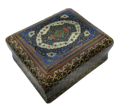 persian khatam micro mosaic trinket box showpiece antiques