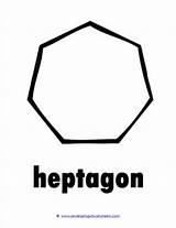 Heptagon Plane Shape Shapes Worksheets Kindergarten Cards Awellspringofworksheets Bw sketch template