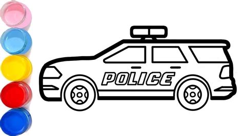 draw jeep police car  coloring pages  gouache youtube