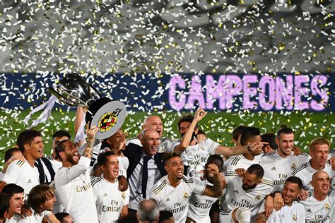 la liga real madrid wins   crown  beating villarreal