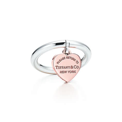 Return To Tiffany® Heart Tag Ring In Sterling Silver And Rubedo® Metal