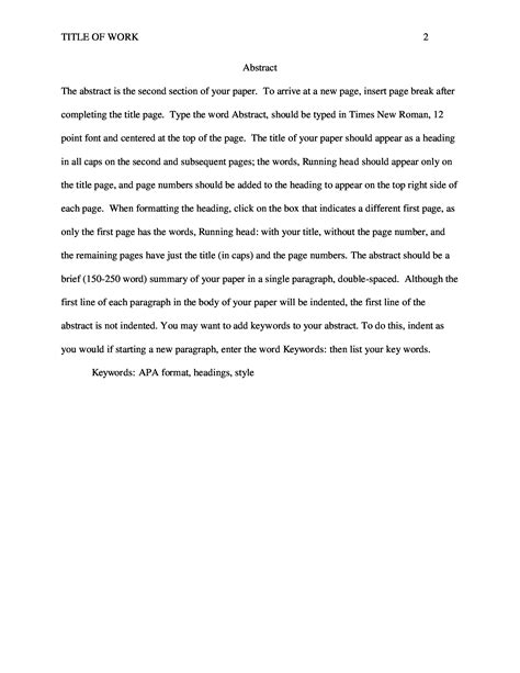format research paper abstract