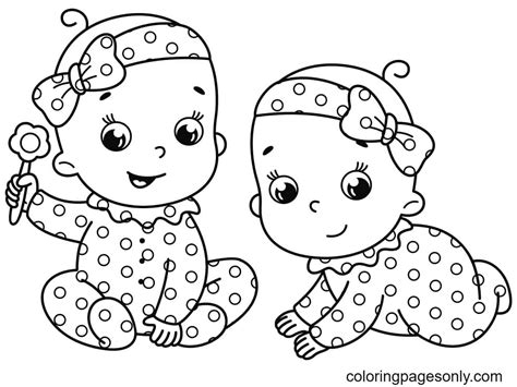 babies girl coloring page  printable coloring pages
