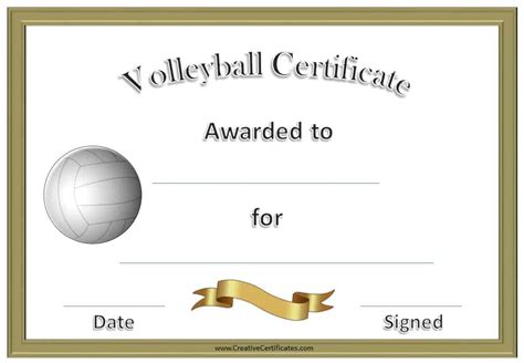 volleyball certificate templates customize