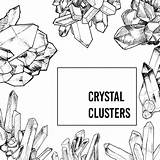 Crystal Cluster Drawing Clipart Lineart Handrawn Getdrawings Gemstone Magical Drawings sketch template