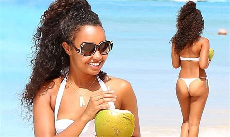little mix star leigh anne pinnock sips on coconut water in bikini daily mail online