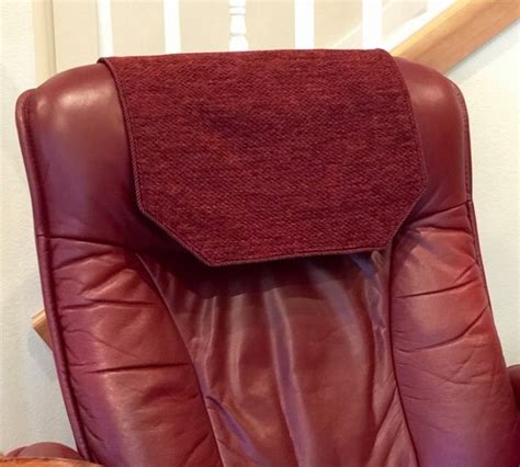 items similar  recliner chair headrest cover burgundy chenille upholstery fabric  etsy