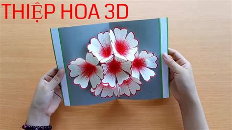 hướng dẫn cách tự làm thiệp hoa nổi 3d bằng giấy đơn giản