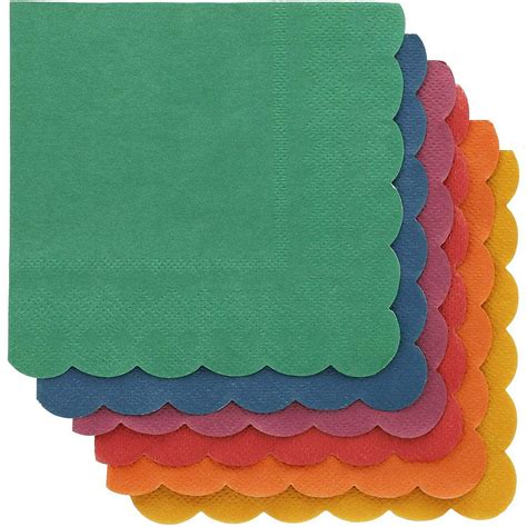 pack bulk  ply scalloped paper cocktail napkins  colors    inches walmartcom