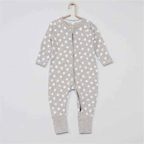pyjama zippe dim baby bebe garcon gris kiabi