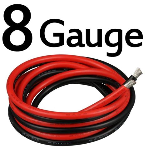 gauge stranded copper wire  ft red  ft black flexible silicone rubber  awg wire