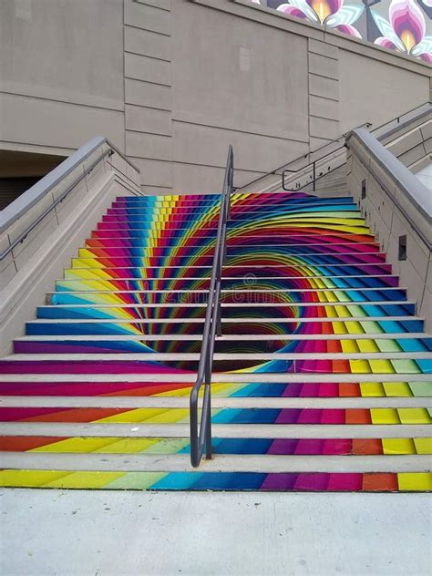 rainbow colorful stairs editorial photography image  floor