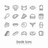 Doodle Food Vector Icons Set Vecteezy sketch template