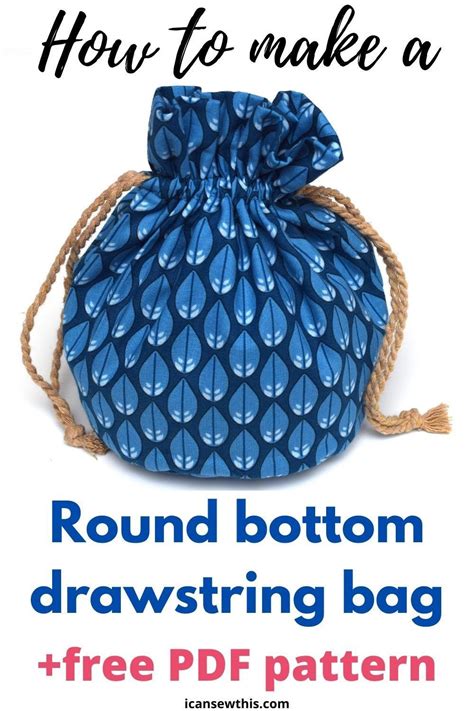 bottom drawstring bag  pattern   sew